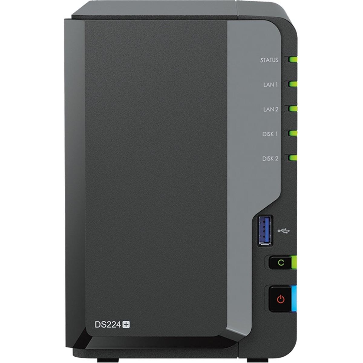 Synology DS224+ RED 4TB (2x 2TB) (2 x 2 TB), NAS, Schwarz
