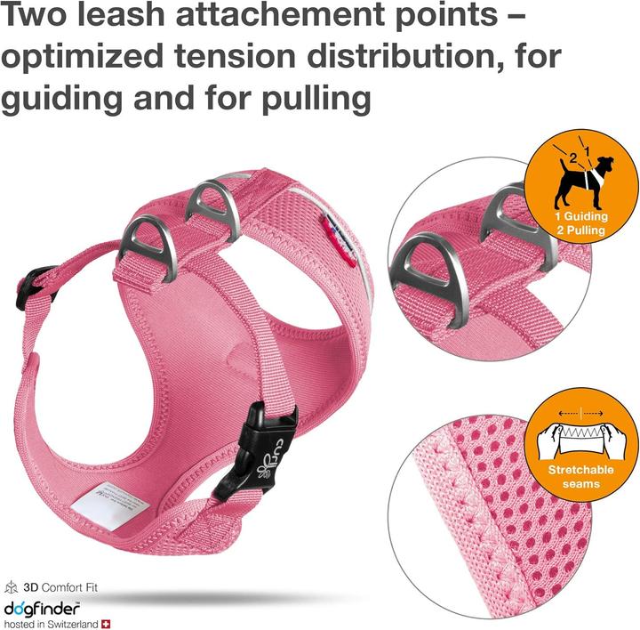 Actual product image Curli basic sele Air-Mesh pink XS (XS, Dog, Walks)