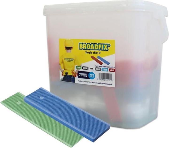 Broadfix BSP300 Sortiment flacher Abstandhalter, 300 Stück, 1-6mm, je 50 Stück