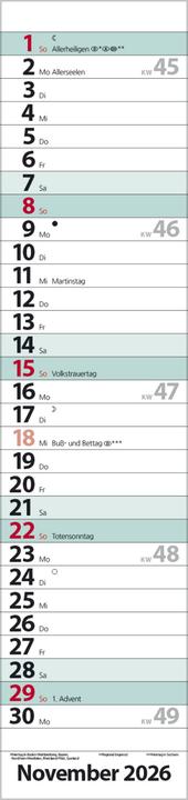 Produktbild StreifenplanerCompactTürkis2026
