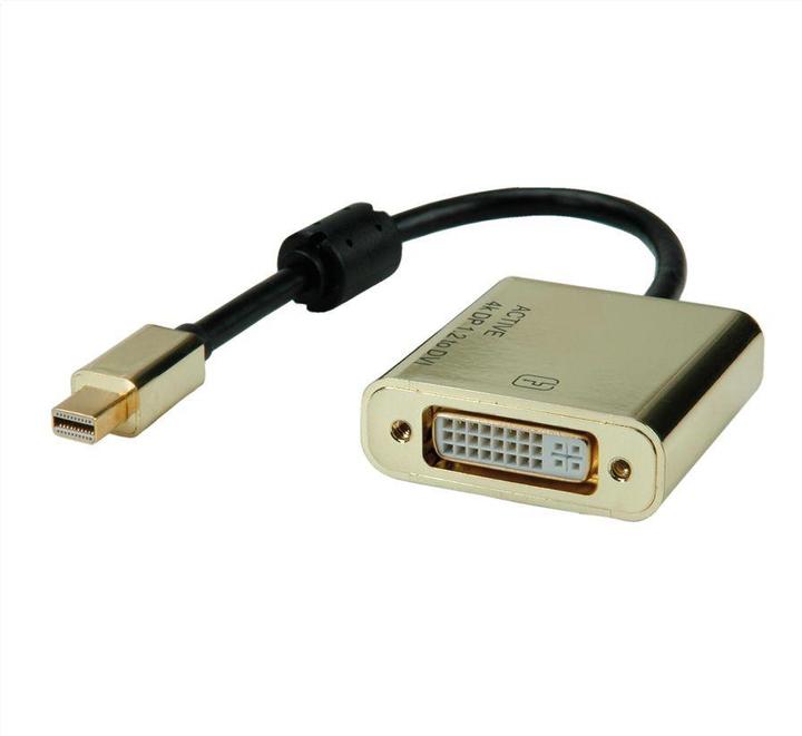 Actual product image Roline GOLD 4K Mini DisplayPort-DVI Adapter, Active, v1.2, Mini DP ST (DVI, 4.50 cm)