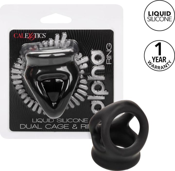 Actual product image CalExotics Alpha™ Liquid Silicone Dual Cage & Ring (3.75 cm)