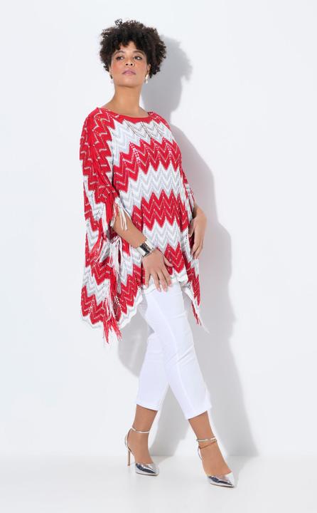 Immagine prodotto Miamoda Poncho, oversized, Zackenstrick mit Glitzer (42, 44, 46, 48)