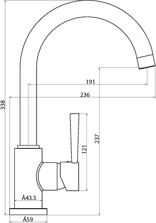 Actual product image NoName Kitchen tap CORNWALL sink mixer stainless steel look swivelling 79126