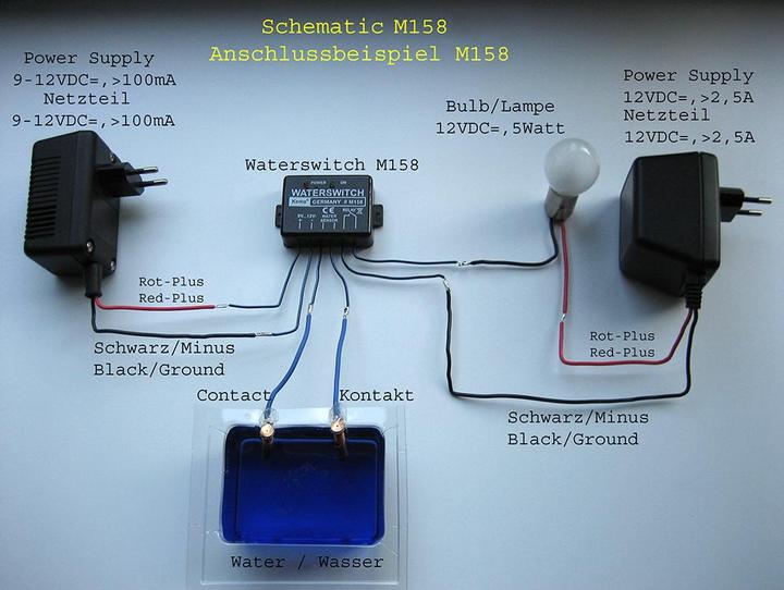 Actual product image Kemo Water detector 9-12 V DC