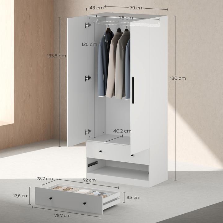 Actual product image Homcom Kleiderschrank (79 x 43 x 180 cm)
