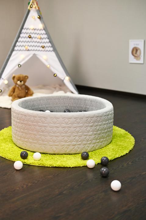 Actual product image Knorrtoys Ball pool soft - "Cosy geo grey" - 300 balls grey/cream (approx. 6cm diameter)