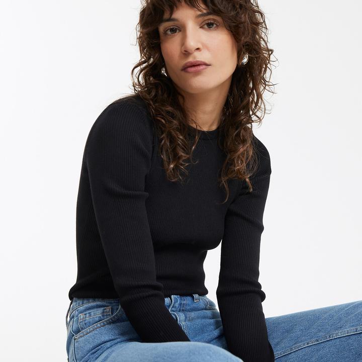 Produktbild La Redoute Collections Feinstrickpullunder mit rundem Ausschnitt (S)