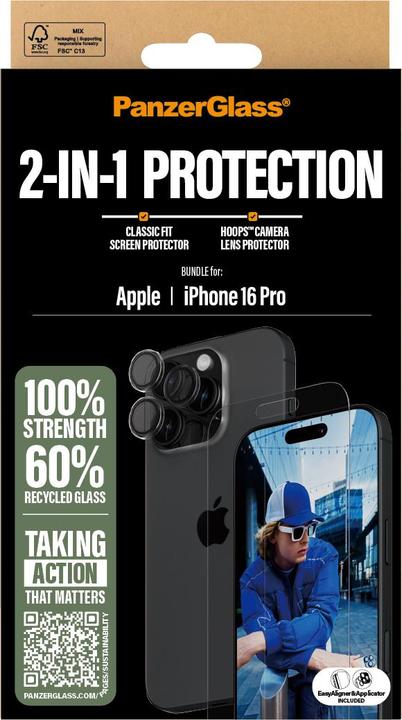 Actual product image PanzerGlass Bundle Glass + PicturePerfect (1 pcs., Apple iPhone 16 Pro)