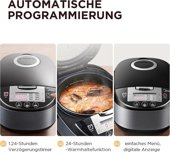 Produktbild Midea Multikocher mit 11 Programmen inkl. Dämpfeinsatz, Löffel & Messbecher