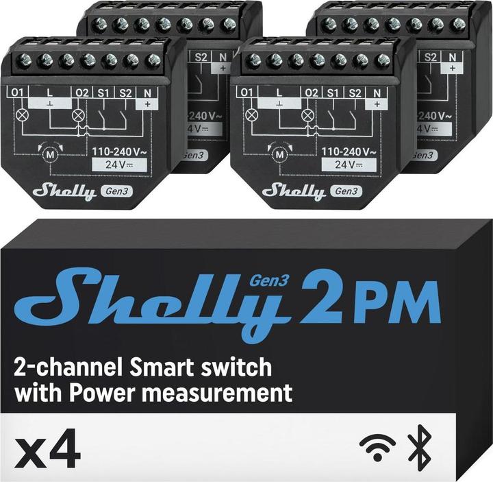 Actual product image Shelly 2PM Gen3 x4 (Switch actuator)