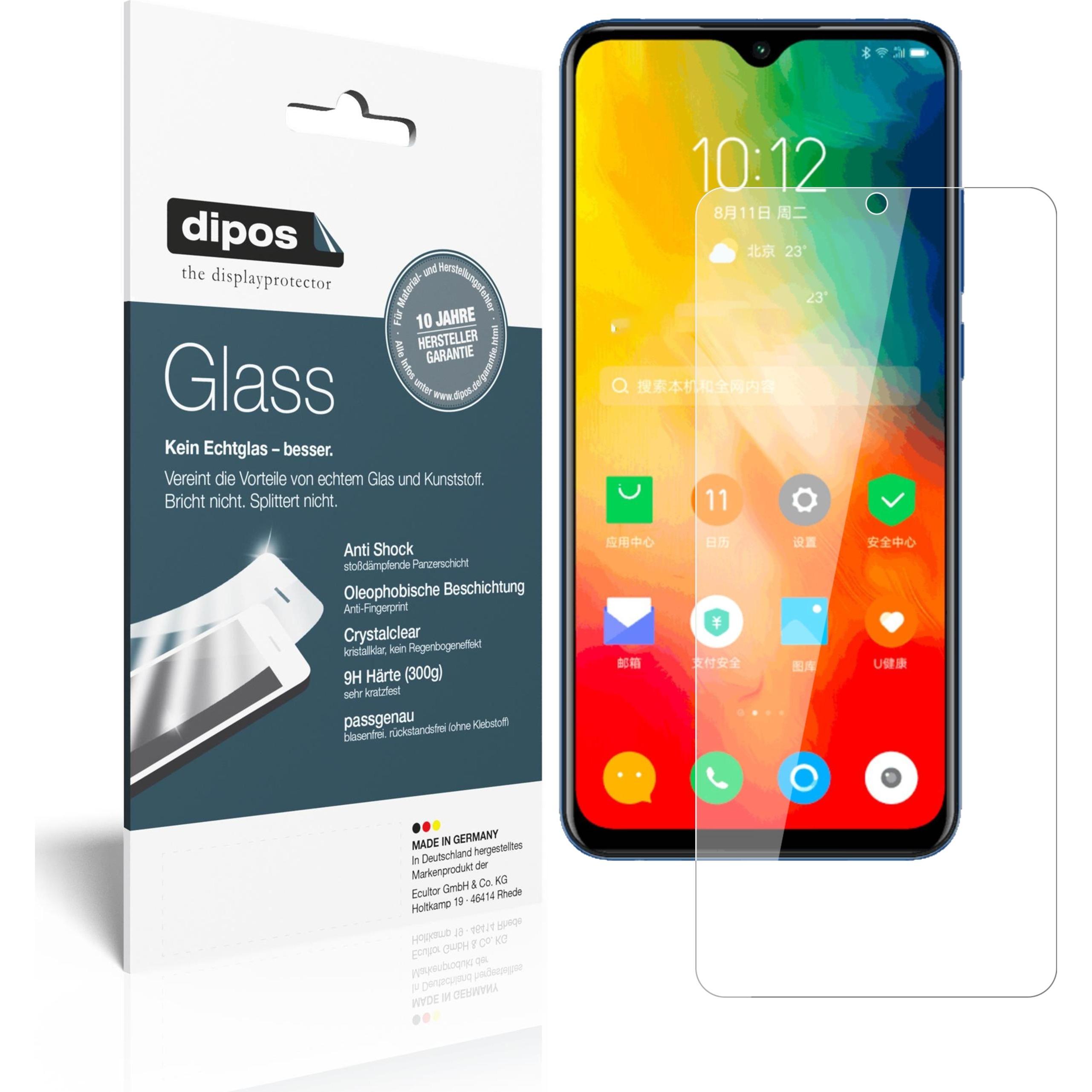 Dipos Displayschutz Anti-Shock (2 Stück, Lenovo K6 Enjoy), Smartphone Schutzfolie, Transparent
