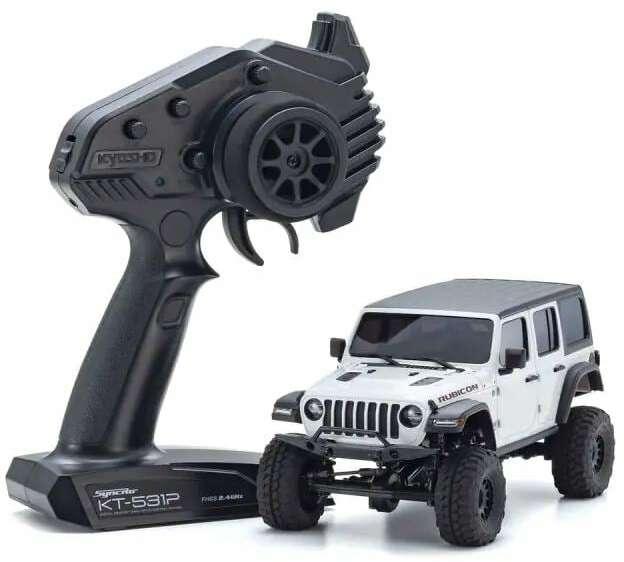 Actual product image Kyosho Scale Crawler Mini-Z Jeep Wrangler Rubicon White ARTR, 1:24 (RTR Ready-to-Run)