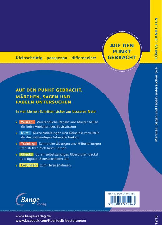 Produktbild Märchen, Sagen und Fabeln untersuchen für die 5. und 6. Klasse (Deutsch, Christiane Althoff, 2022)