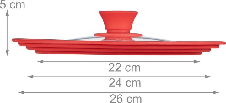 Actual product image Relaxdays Saucepan Lid Universal, Glass Cover (26 cm, Plastic)
