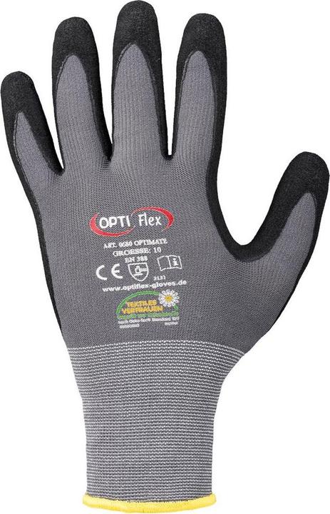 Actual product image Opti Flex OPTIMATE glove size 9 grey/black EN 420/EN 388 PPE category II (9)