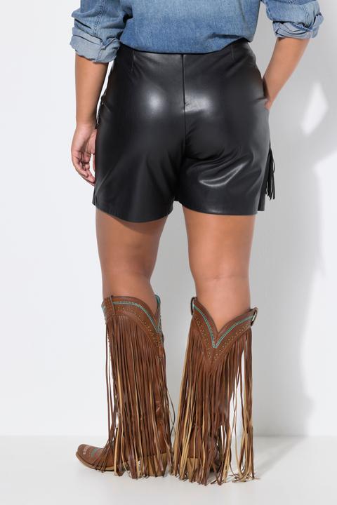 Image du produit Studio Untold Skort à jambe large en similicuir nappa, avec franges (52)