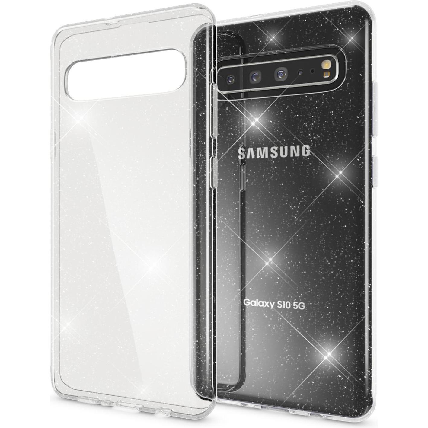 Nalia Glitzer Hülle (Samsung Galaxy S10), Smartphone Hülle, Transparent