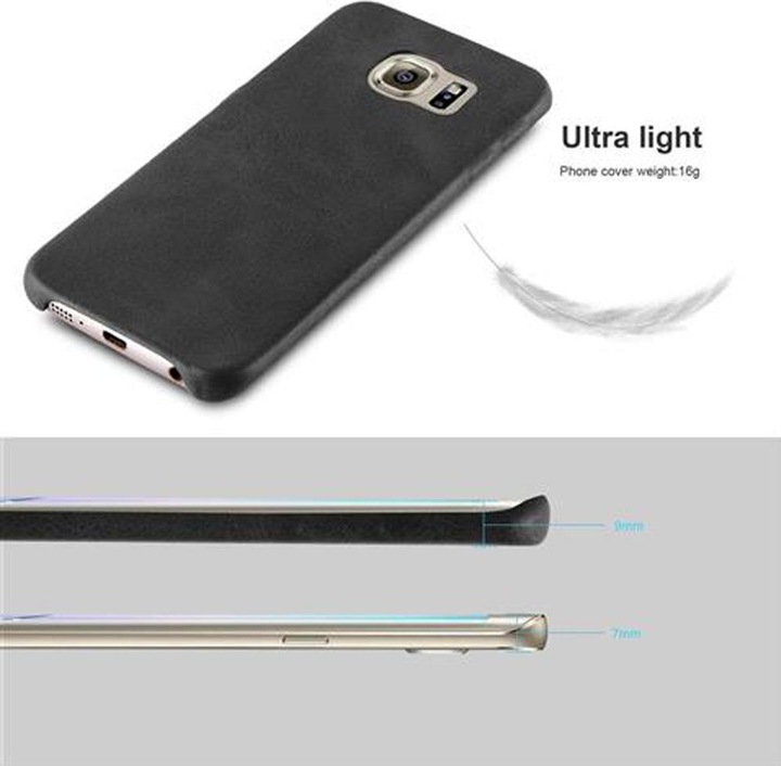 Actual product image Cadorabo Hard cover faux leather with texture (Samsung Galaxy S6 Edge)