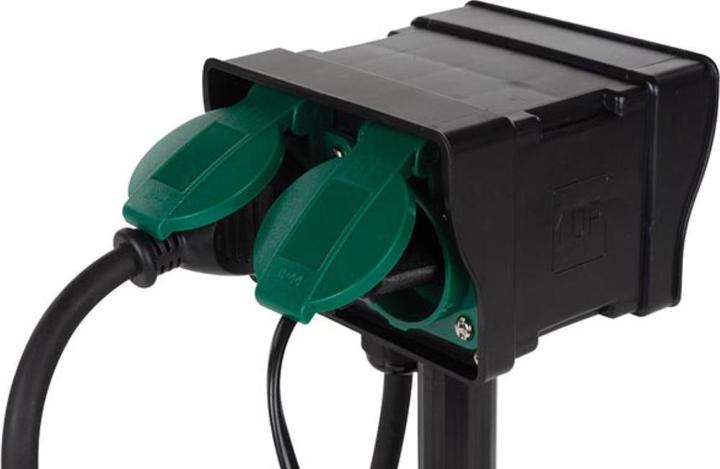 Actual product image Velleman 2-Way Garden Socket With Timer - For Outdoor Use - Schuko (2 x, CEE 7/3, 1.50 m)