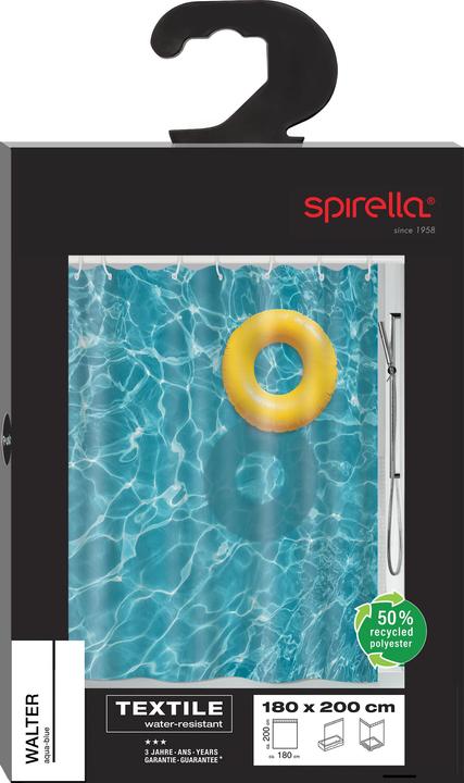 Actual product image spirella Walter textile shower curtain 180x200 (180 x 200 cm)