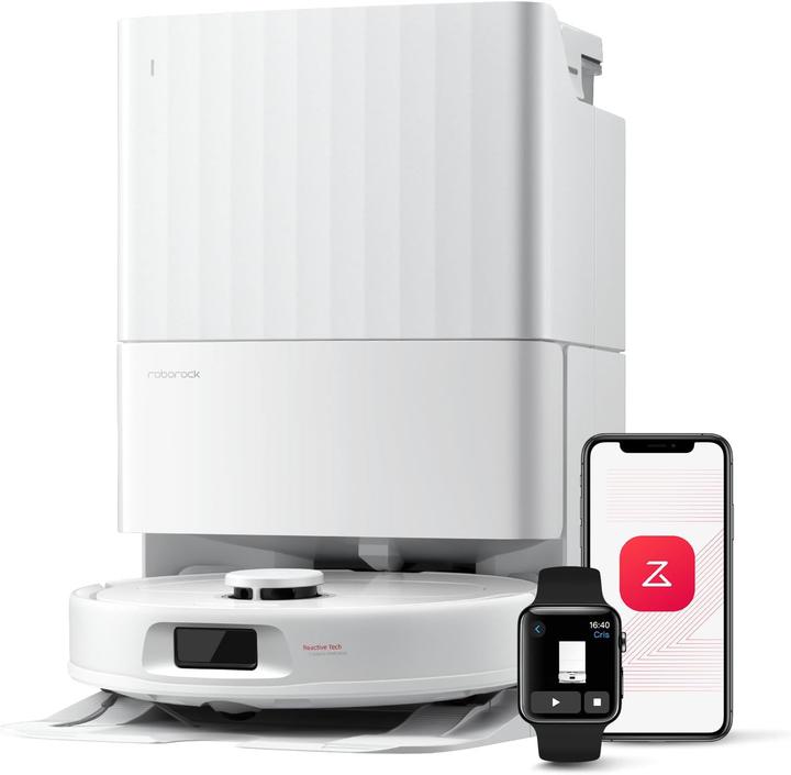 Actual product image Roborock QV 35A Saugroboter mit Wischfunktion&Hebarem Wischmopp,All-in-One,Anti-Tangle,8000Pa,Weiss (8000 Pa, Wiping pads (rotating))