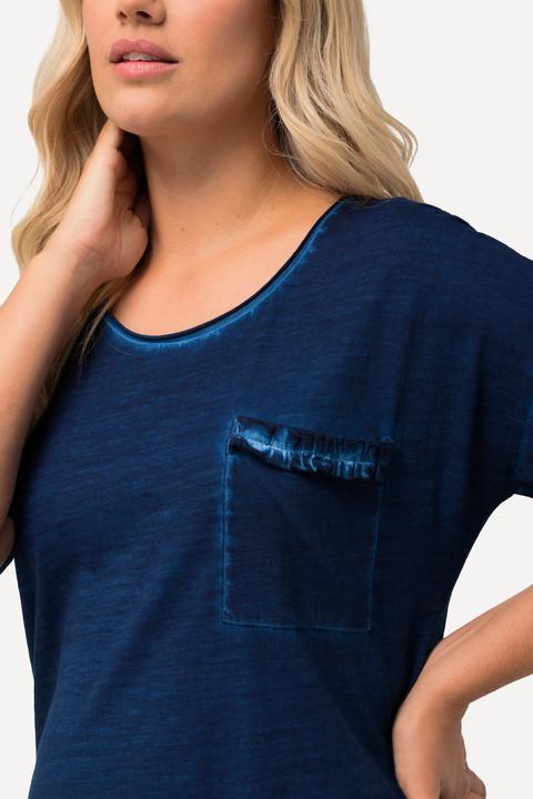 Produktbild Ulla Popken T-Shirt, oversized, Rüschen-Brusttasche, Halbarm (46, 48)