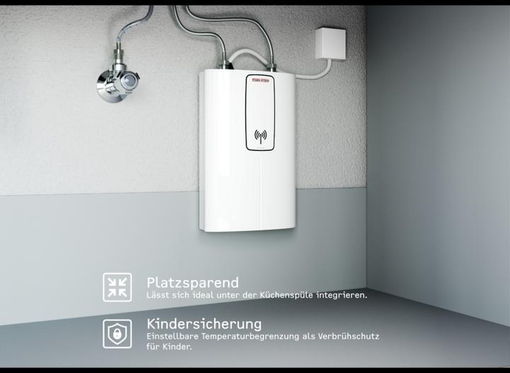 Image du produit Stiebel Eltron DCE 11/13 RC Chauffe-eau électronique compact avec télécommande pour la cuisine, sous évier, VDE