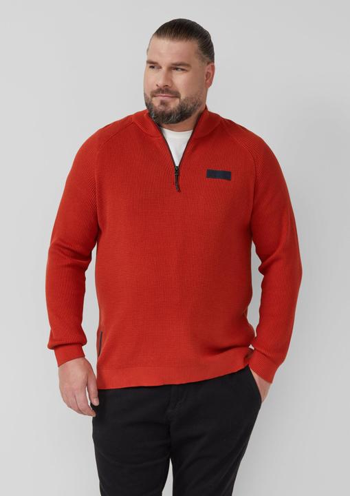 Produktbild s.Oliver Strickpullover Pullover aus Strukturstrick mit Troyer-Kragen (3XL)