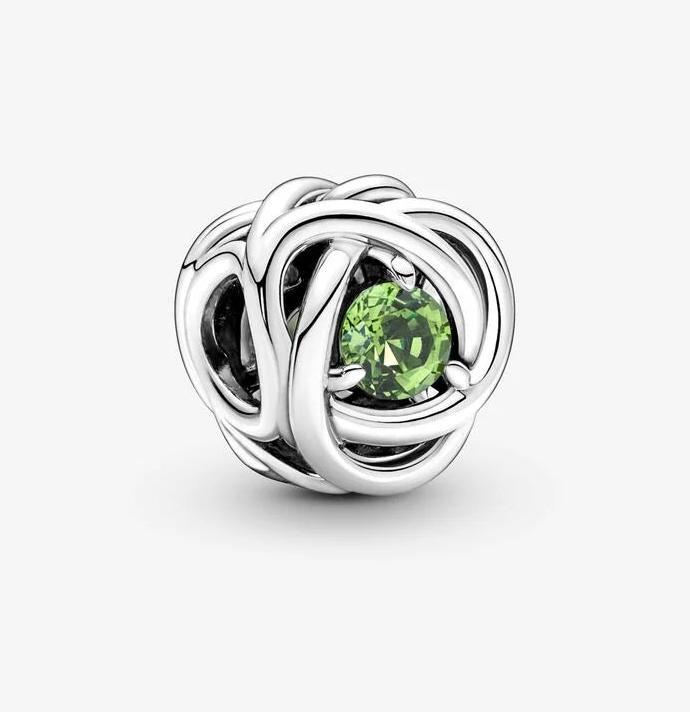 Produktbild Pandora August Geburtsstein Frühlingsgrüner Ewigkeitskreis Charm (Silber 925)