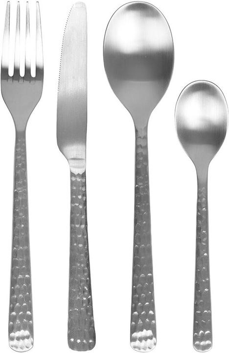 Broste Copenhagen Cutlery set Hune, 16 pc - Stainless steel - Satin Hammered (16 Stk., Besteck Set)