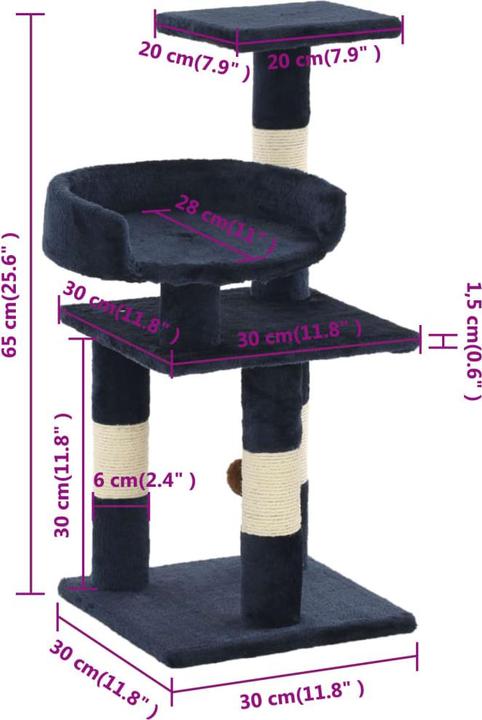 Produktbild vidaXL Kratzbaum (65 cm, Beige)