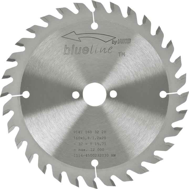 Ake Circular saw blade HW ø 160 x 1.2 x 20 mm Z32 alternate tooth (WZ) positive