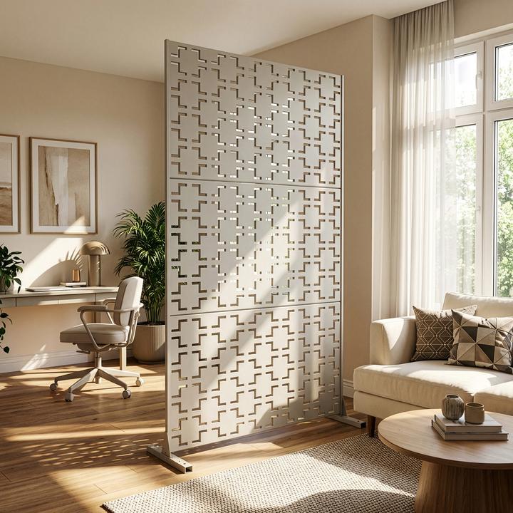 Produktbild Casa.Pro Trennwand Basciano verzinkter Stahl 180x90 cm Knoblauchbeige