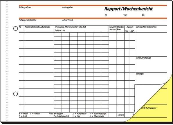 Immagine prodotto Sigel Rapporti/Rapporti settimanali (40 x)