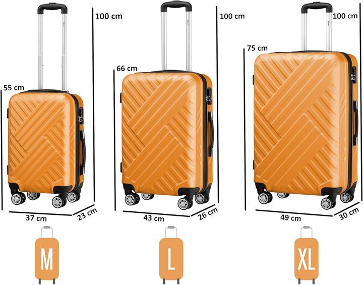 Image du produit Zelsius Set de 3 valises rigides avec serrure à combinaison