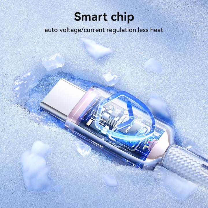 Produktbild Joyroom S-A42 Crystal Clear Series Fast Charging Data Cable USB-A to Type-C 3A 1.2m White (1.20 m, 27 W)