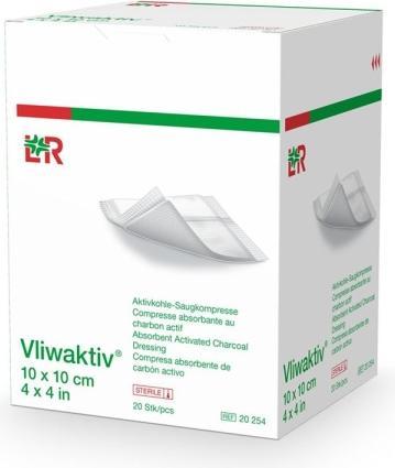 Actual product image Vliwaktiv Aktivkohle Saugkompresse 10x10cm steril