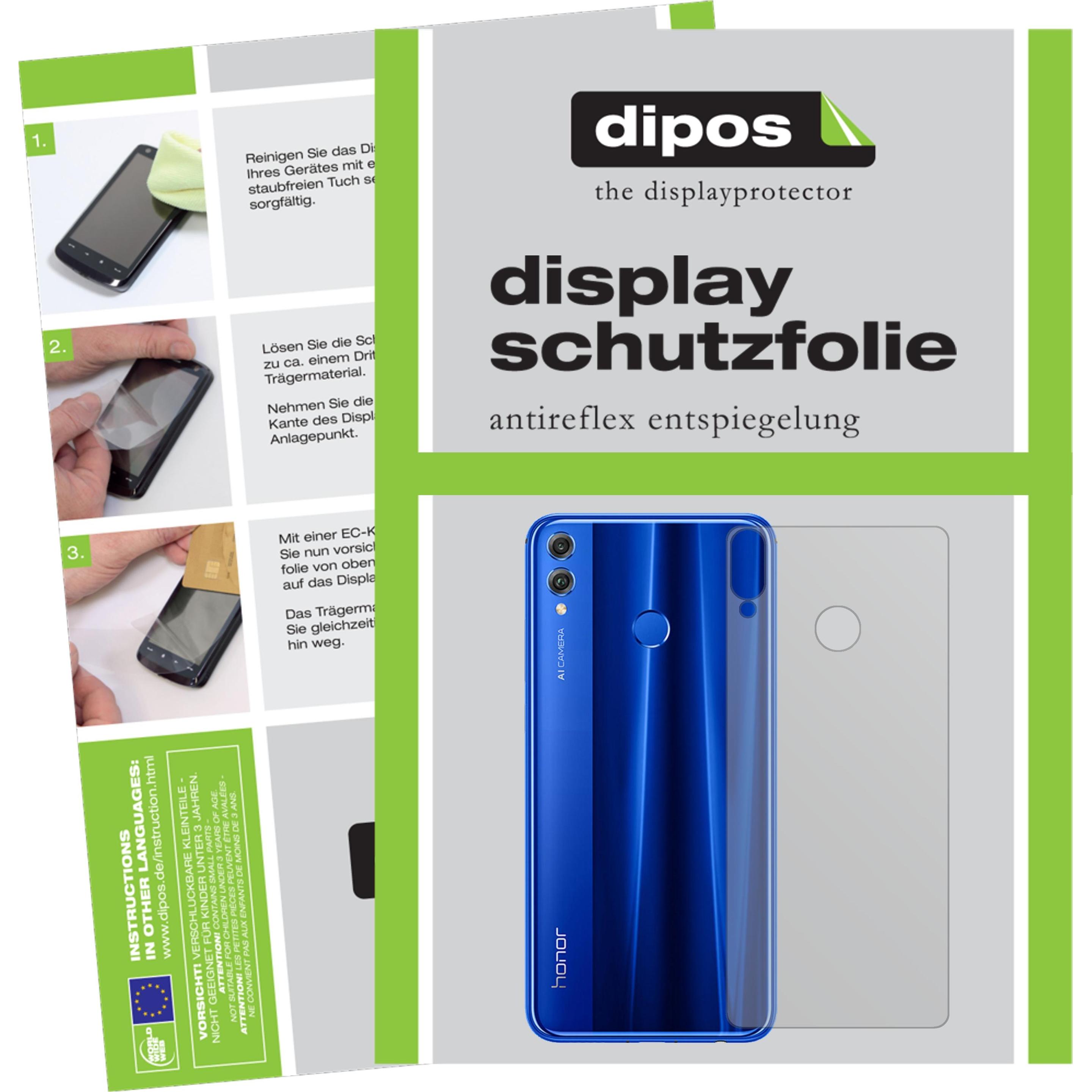Dipos Displayschutzfolie Antireflex (2 Stück, Honor 8X), Smartphone Schutzfolie, Transparent