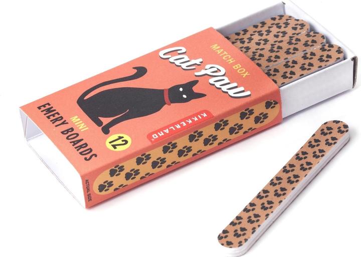 Actual product image Kikkerland Nail file Cat Paw Match Box Emery Boards 12 pieces
