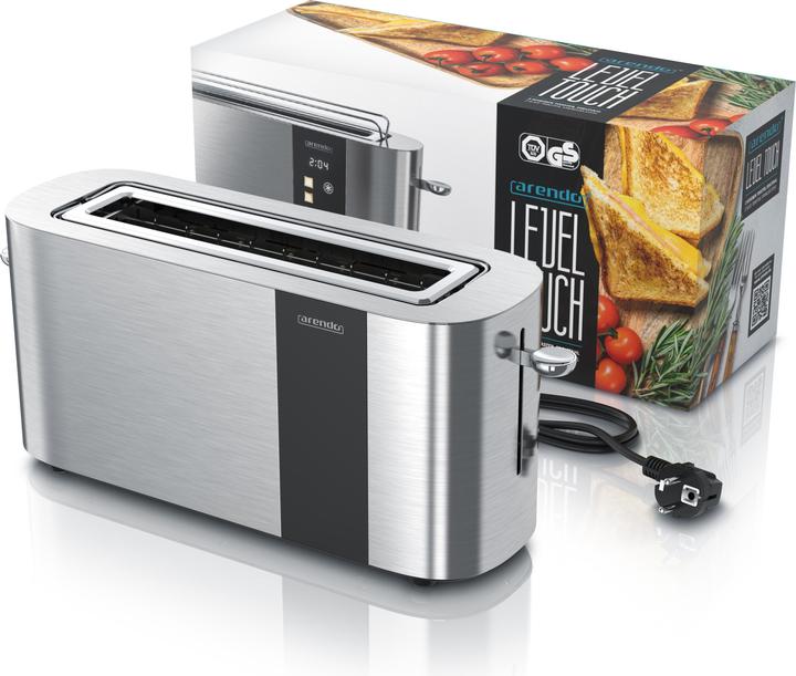 Actual product image Arendo Toaster Edelstahl 2 Scheiben Langschlitz, Touch Display, Restzeit & Bräunungsgradanzeige, 1000 W