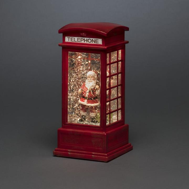Produktbild Konstsmide Wasserlaterne klein, Telefonzelle mit sprechendem Weihnachtsmann