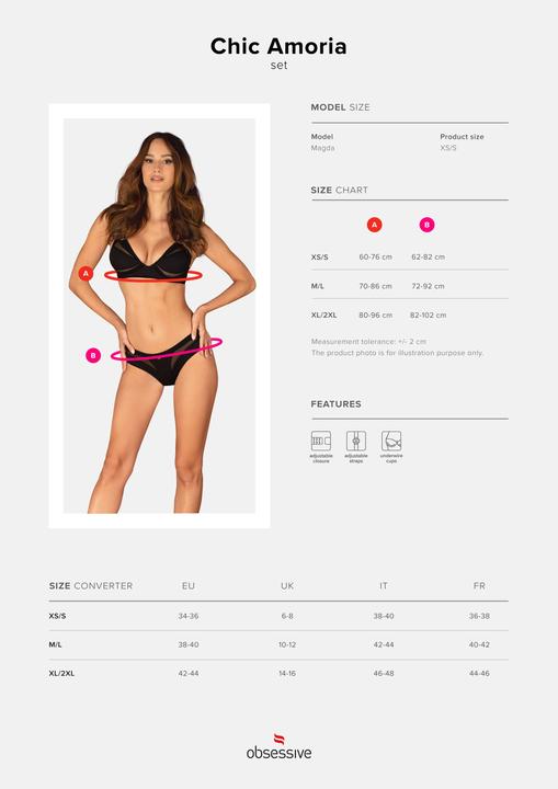 Productafbeelding Obsessive Chique Amoria tweedelige set zwart (M, L)