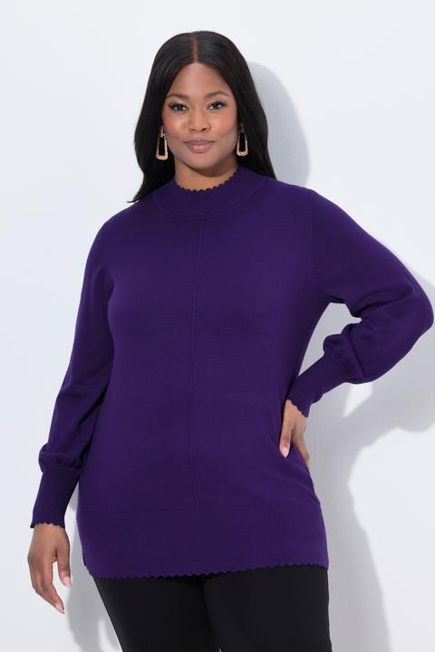 Produktbild Ulla Popken Pullover, Muschelsaum, Stehkragen, Langarm (56)
