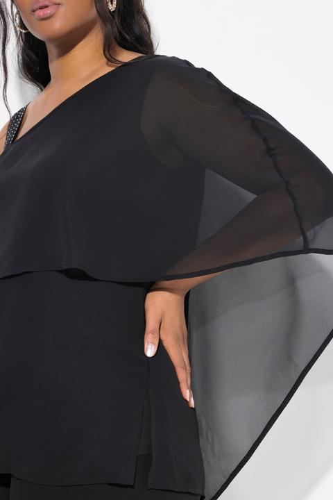 Actual product image Ulla Popken Asymmetric Chiffon Blouse (54)