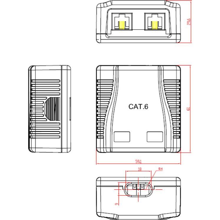 Thumbnail - Gembird NCAC-2U6-01 CAT6 UTP 2-p (Netzwerkkabel), Netzwerk Zubehör