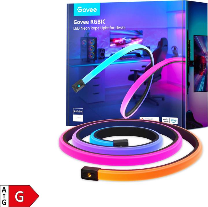 Actual product image Govee LED Stripe Neon Gaming Table (RGBIC, 300 cm, Indoor)