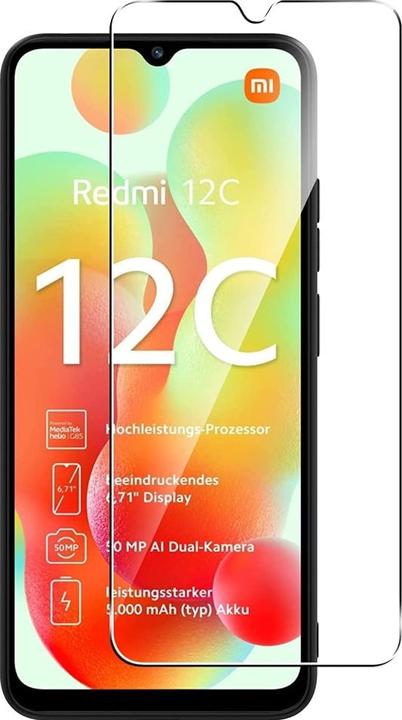 Produktbild Screenguard Xiaomi Redmi 12C Panzerglas Schutzfolie Case Friendly Design (1 Stk., Xiaomi Redmi 12C)