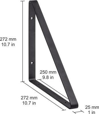 Actual product image Dolle Bracket BERMUDA 250x250x30 mm black