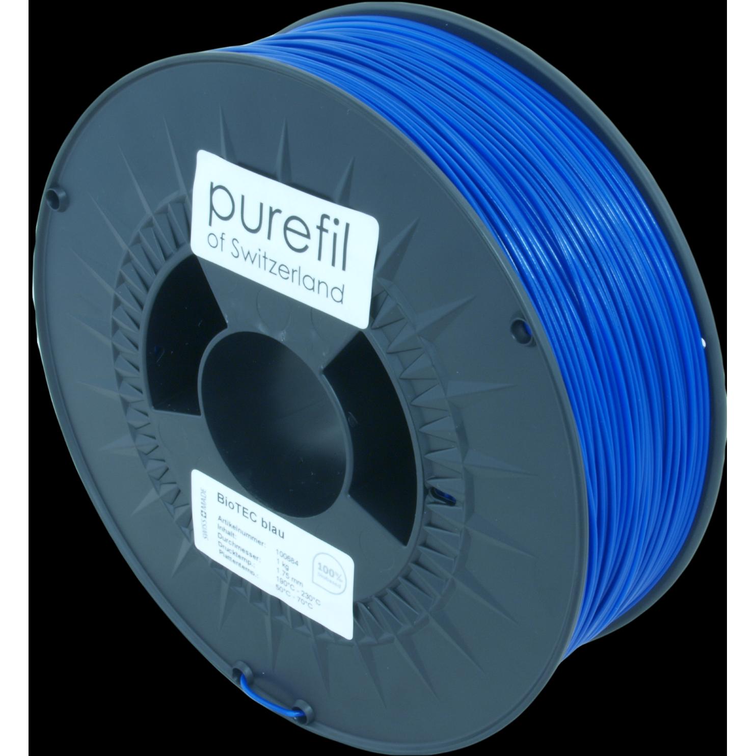 Purefil Filament (bioTEC, 1.75 mm, 1000 g, Blau), 3D Filament, Blau